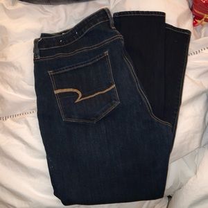 AE DARK WASH HI RISE JEGGING